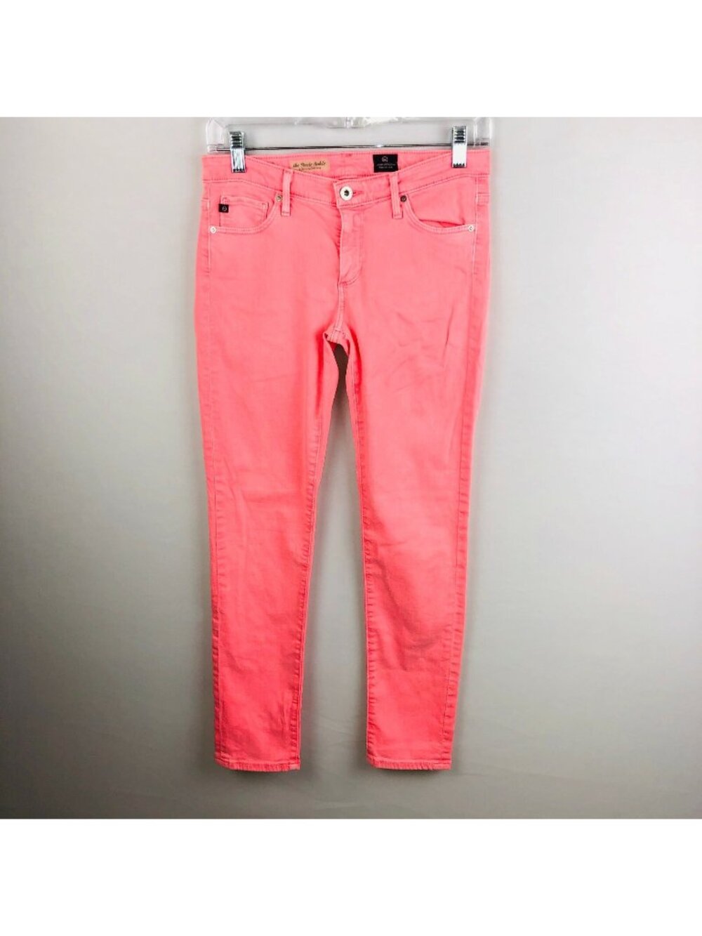 Ag Adriano Goldschmied Jeans Womens Stevie Ankle Slim Straight Neon Pink 27 *